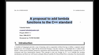 What led lambdas to the C++ standard? Talking proposals!