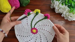 So Beautiful And So Easy 🥰 How To Crochet a Coaster Supla ✔ Çok Kolay Tığ İşi Supla Bardak Altlığı.