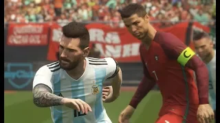 Messi vs Ronaldo - Gameplay PES 2018 Solo Superstar