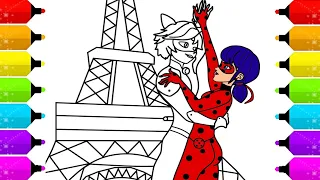 Coloring Miraculous Ladybug and Cat Noir | Paris Adventure Art!