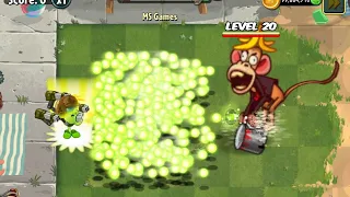 Every Plants x10 Max Level use 5 Plant Food Vs Super Boss Monkey Zombie Level 20 - PvZ 2