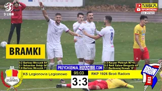 tv.nsk.pl [bramki] KS Legionovia Legionowo - RKP 1926 Broń Radom 3:3 (2:1) 2022-10-22 g. 15:00