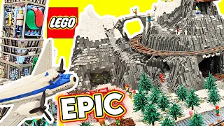 LEGO LIGHTS! Mountain! HUGE Planes & Trains! EPIC Convention