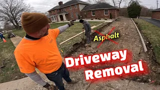 RIPPING Out an OLD Asphalt Driveway and Getting Ready for NEW Concrete