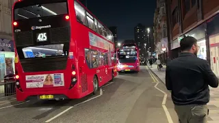 London's Buses after dark in Ilford 12th November 2022