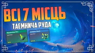 Усі 7 Таємничих Локацій Руди - Mysterious Ore | Arkhium Stock | Genshin Impact 4.1 Українською