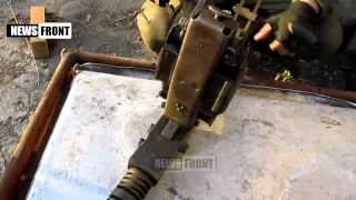 Ополченцы испытали трофейный пулемет ДШК 2015