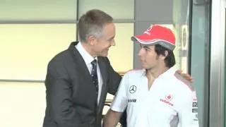 Sergio Perez is welcomed at McLaren