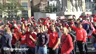 sc lille Fans  sing and dance @ The Dam Square Amsterdam   Ajax -sc lille 3-0 ( Champions League)