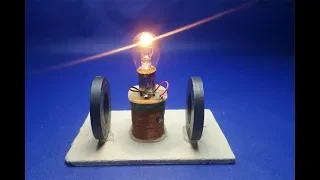 12v  generator with light bulb Free energy - New Science Experiment project at home