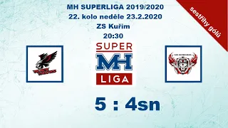 MH SUPERLIGA 22. kolo 2019/2020 Blackhawks vs Los Bomberos 5:4sn - sestřih gólů