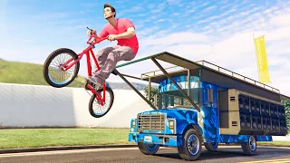 ЭКСТРЕМАЛЬНЫЕ ТРЮКИ НА BMX И МОТОЦИКЛЕ - ТРЮКИ В GTA 5