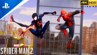 Peter And Miles vs Sandman With Hybrid Suit And ATSV Suit - Marvel's Spider-Man 2 New Game Plus