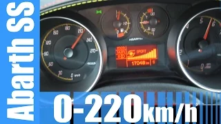 Abarth Punto Evo SS SuperSport 0-220 km/h FAST! Acceleration Test Autobahn