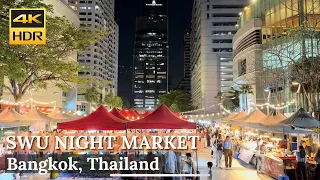 [BANGKOK] SWU Friday Night Market "Exploring Thai Street Foods" | Thailand [4K HDR Walk Around]