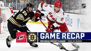 Hurricanes @ Bruins 4/9 | NHL Highlights 2024