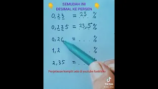 Menghitung pecahan Desimal ke persen