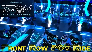 TRON Lightcycle Run Front Row POV Ride 4K - Magic Kingdom - Walt Disney World Roller Coaster