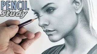 My Skin-Tone Study with Graphite Pencil / Drawing Tutorial for Beginners in Real Time!