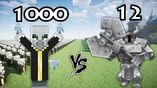 1000 Evoker Vs 12 Ferrous Wroughtnaut |Minecraft|