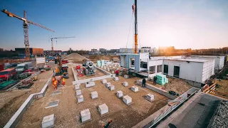 Baustellenzeitraffer - Containerbau [Kinderhaus +  Krippe] | Neuried, München