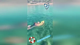 Filipp Kirkorov with his son swim