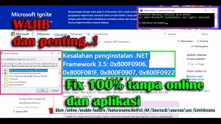 Cara mengatasi  NET Framework 3.5 installation errors 0x800F0906, 0x800F081F, 0x800F0907, 0x800F0922