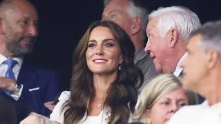 Kate Middleton beams as she cheers on England at Rugby World Cup match in France