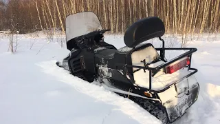 На Yamaha Viking- 540 по лесу и глубокому снегу.