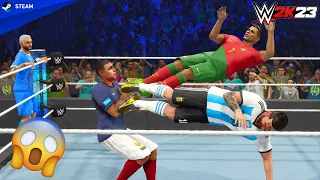 WWE 2K23 - Messi & Ronaldo vs. Mbappe & Neymar | WWE Smackdown
