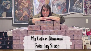 My Entire Diamond Painting Stash || How many kits do I have after one year?
