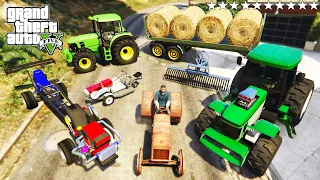 GTA 5 - Stealing FARMING VEHICLES with Franklin! (Real Life Cars #123)