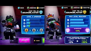 Angry Birds Transformers Gameplay Review  New Character Unlocked SOUNDBLASTER level 1 and MAX LEVEL