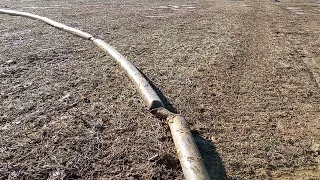 Twisted manure dragline hose and dragline pig cleanout - surface spread manure hauling