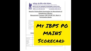 ।। MY IBPS PO MAINS SCORECARD ।। 🙂