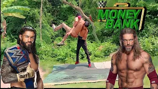 Edge vs Roman reigns full match money in the bank backyard wrestling