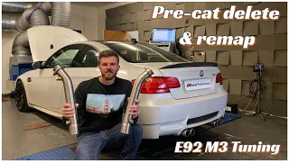 BMW e92 M3 Pre-cat delete & remap at AReeve Performance - ** E92 M3 screaming on the rolling road **