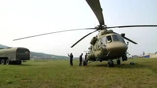 Russian military fights forest fires in Siberia