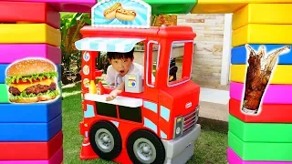 예준이의 푸드트럭 요리놀이 햄버거 만들기 어린이 직업체험 Food Truck Toy Play with Food