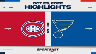 NHL Highlights | Canadiens vs. Blues - Oct. 29, 2022