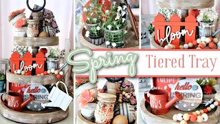 10 SPRING TIERED TRAY DECOR DIYS | Tiered Tray Decor Ideas | Dollar Tree & Hobby Lobby