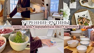 УТРЕННИЕ РУТИНЫ👌🏻 Меню на день 🥣 ПЕРЕРАБОТАЛА МЯСО 🥩 Заготовки в морозилку