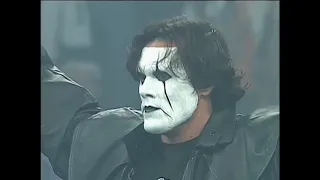 Sting vs Rick Steiner. Sting hands Steiner his bat & Sting sends a message to the NWO! (WCW)