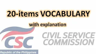 Vocabulary Mock Exam [Civil Service, Entrance test, English] Verbal Reasoning Test