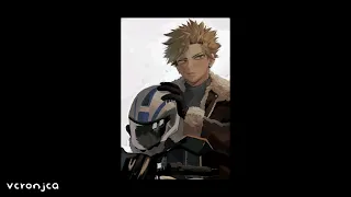 holding tight to bakugo's waist while riding his motorcycle [playlist]