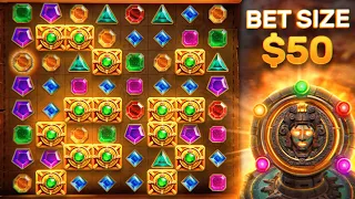 I did my BIGGEST SPINS on GEMS BONANZA! ($50 spins)