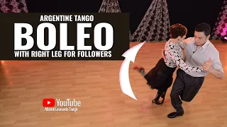 TANGO TIPS: Boleo with the right leg for followers.