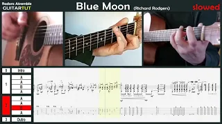 Blue Moon - (Richard Rodgers) - Tommy Emmanuel - Guitar Tutorial Slow Played Tabs & Score