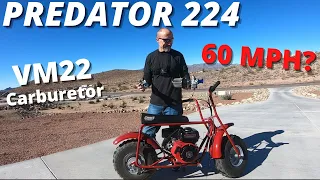 Predator 224 Mikuni carburetor and header pipe install