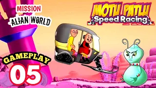 Motu Patlu Speed Racing | Gameplay 05 | Level Alian World Complete | Motu Patlu All Five Stages